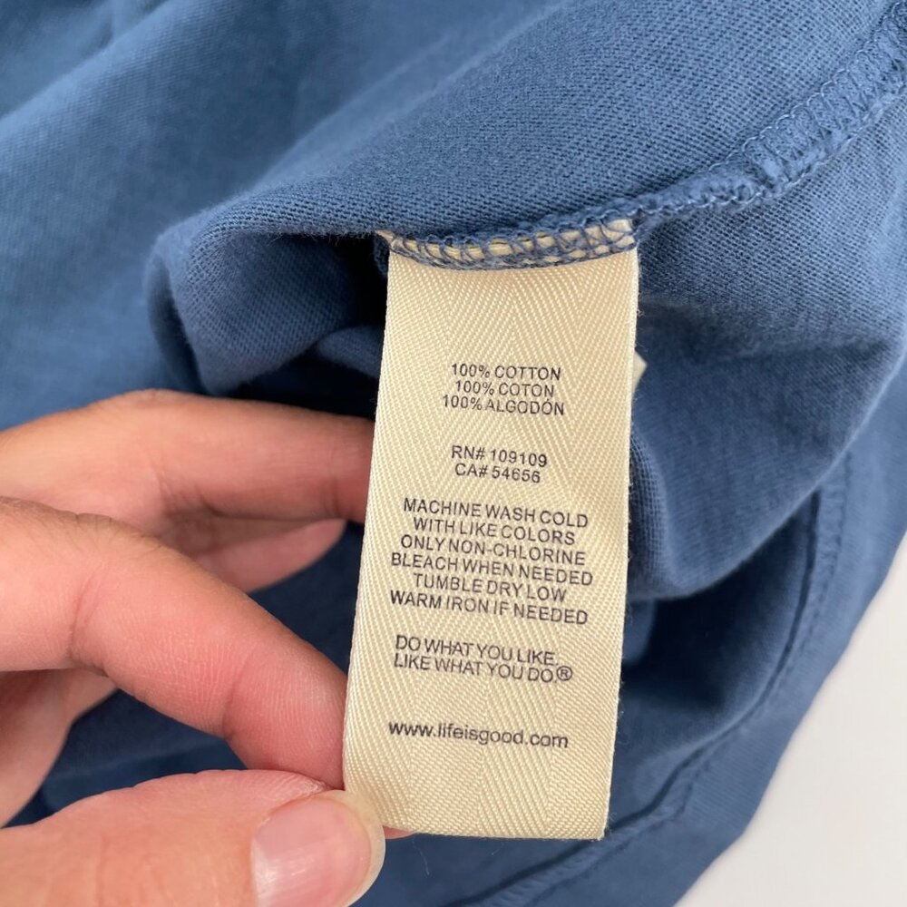NWT Life Is Good XXL Mens Classic Fit Crusher Tee "Positive State" Graphic Blue - Picture 4 of 8